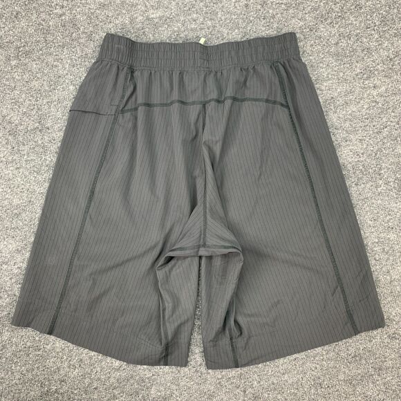 Lululemon Shorts Mens M Medium Gray Striped Elastic Waist Drawstring Gym Train - Picture 8 of 14